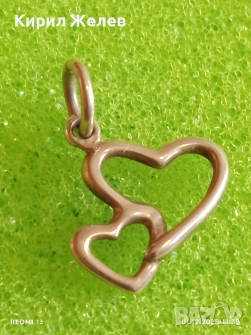 Нежна сребърна висулка с формата на сърце ❤️ елегантен дизайн 26810, снимка 5 - Колиета, медальони, синджири - 52605576