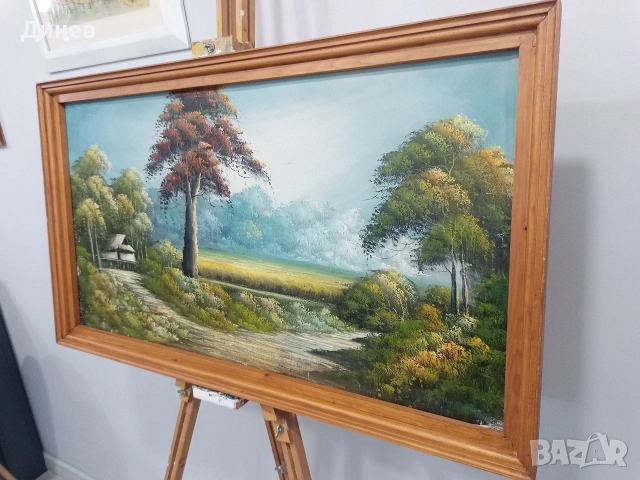 Големи маслени пейзажи (90x50 см) – Старинно излъчване!, снимка 11 - Декорация за дома - 53445361