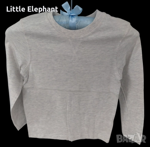 Блузка с дълъг ръкав за 4-5 год момченце светло сива,plein,Англия/новае