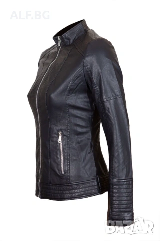 Дамско кожено яке черно 4060N, снимка 3 - Якета - 54039223