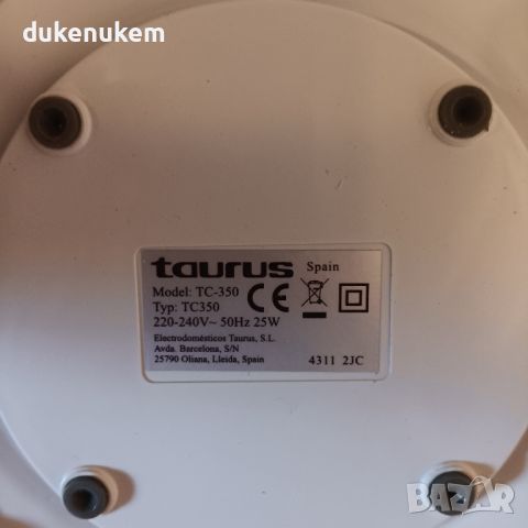 Електрическа Цитрус Преса Taurus TC-350 25W, 0.35L, снимка 12 - Сокоизстисквачки и цитрус преси - 46385590