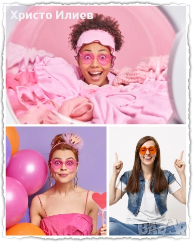 Очила във формата на сърце за парти фотосесия 14броя, снимка 2 - Слънчеви и диоптрични очила - 53333617