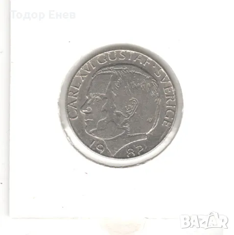 Sweden-1 Krona-1982 U-KM# 852a-Carl XVI Gustaf, снимка 3 - Нумизматика и бонистика - 48336235