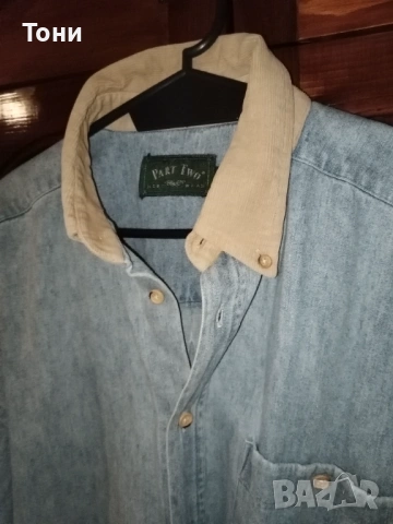 PART TWO Нова Мъжка Дънкова Риза с Яка L , снимка 6 - Ризи - 53714280
