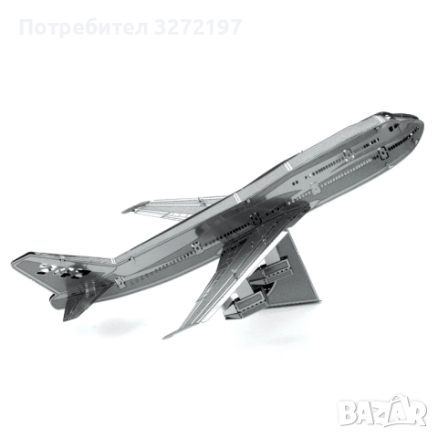 3D лазерно изрязан металeн пъзел Boeing747 - Направи си сам, снимка 4 - Карти за игра - 45021997