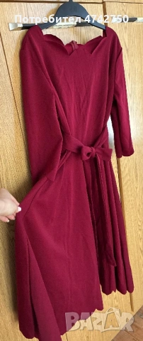 Виненочервена рокля, снимка 2 - Рокли - 53835288