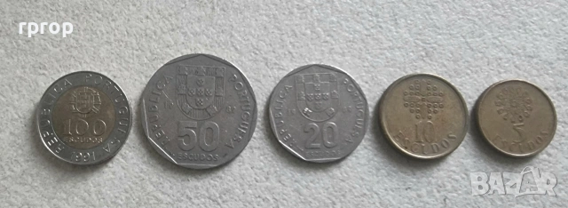 Португалия. 5, 10, 20, 50 и 100 ескудо. 5 бройки.