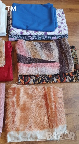 Продавам различни платове, недовършени карета, дантели, ципове и др. , снимка 3 - Платове и дамаски - 51026209