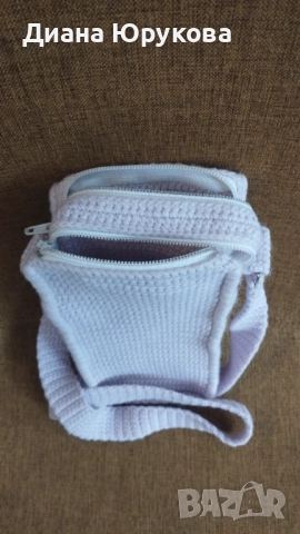 Дамска плетена чанта за телефон, снимка 5 - Чанти - 51225474