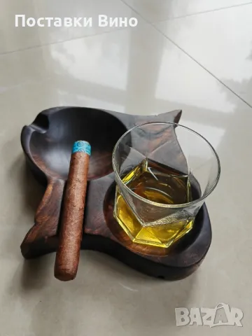 Арт пепелник за пури с място за чаша, снимка 3 - Декорация за дома - 50400001