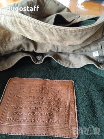 Винтидж Iceberg топла военна парка шуба с дебела подплата качулка Хл, снимка 5 - Якета - 53377931