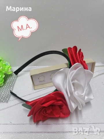 Китка за глава с големи рози, вариант 24, снимка 5 - Аксесоари за коса - 52827720