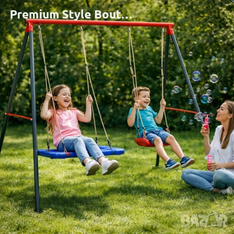 Двойна градинска люлка - класическа и щъркелово гнездо - гарантиран релакс и забавление, снимка 2 - Други стоки за дома - 53818909