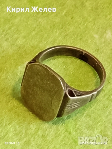 Винтидж сребърен пръстен масивен тип сигнет Английски стил 51798, снимка 10 - Пръстени - 52925022