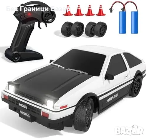 Нова RC дрифт кола 1:24 – 4WD, 25 км/ч, LED, 2 батерии, за деца 6+ играчка