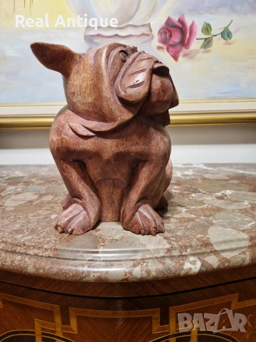 Прекрасна антикварна английска дървена фигура статуетка , снимка 4 - Статуетки - 53815760