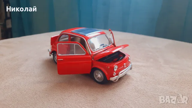 1968 FIAT 500L 1:24 Cararama/Hongwell Diecast Колекционерски модел количка, снимка 9 - Колекции - 49238179