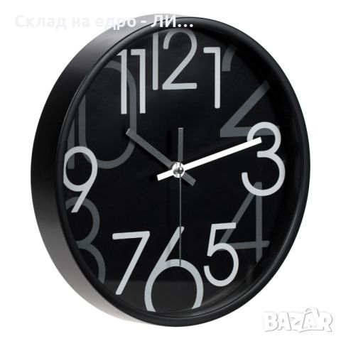 Стенен часовник Liberta, Матов, Черен, 30 см, снимка 2 - Стенни часовници - 45702090
