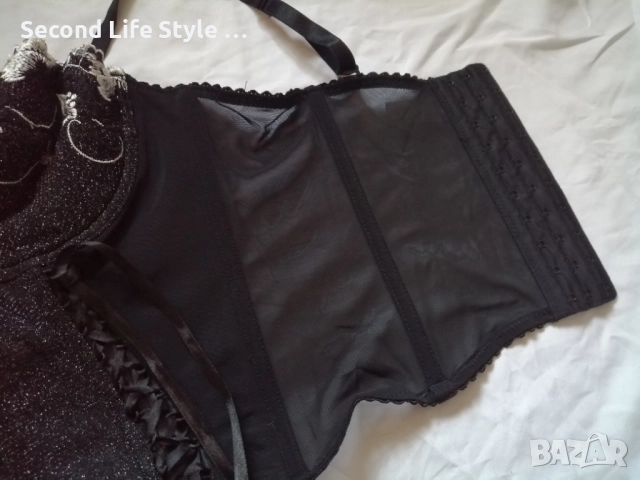 85C блестящ прозрачен корсет бюстие с бродерия цветя Milanni, снимка 6 - Корсети, бюстиета, топове - 52954415