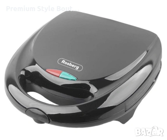 Уред за сладки орехчета Rosberg, 800W, За 12 сладки, Незалепващи плочи, Бял/Черен, снимка 2 - Тостери - 53827538