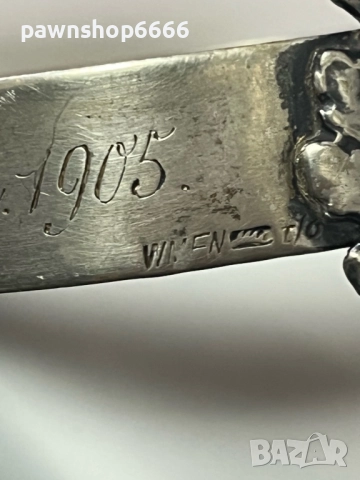 Продавам автентична историческа сребърна наградна гривна от Австро-Унгария, изработена във Виена пре, снимка 7 - Гривни - 52873322