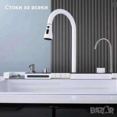 Умна кухненска мивка с изтеглящ се кран – LED дисплей, и пълен комплект за модерна кухня, снимка 4 - Други стоки за дома - 53225328
