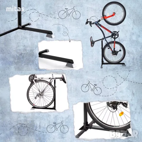 Велосипедна стойка MARTAR, Изложбена, Вертикална, Регулируема, Черна, снимка 8 - Аксесоари за велосипеди - 50405515