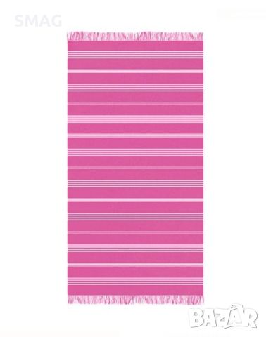 Плажна кърпа (хавлия) с розови райета 86x170 см, снимка 1 - Други - 46371226