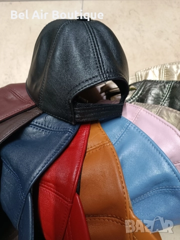 Кожена шапка с естествен пух, шапка с козирка, снимка 8 - Шапки - 38773978