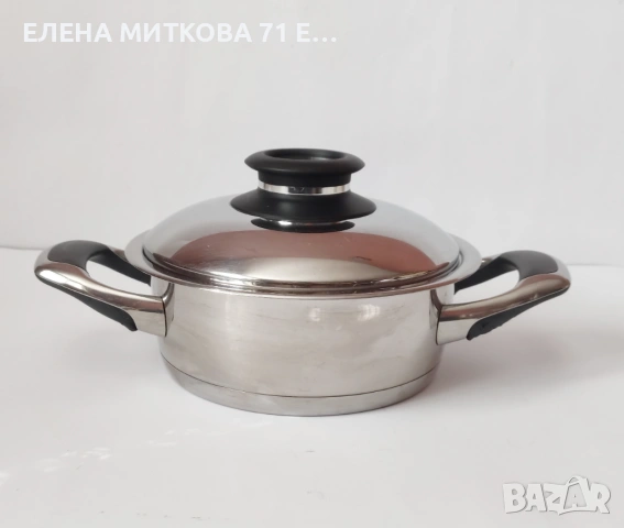 АМС швейцарски масивни тенджерки от стомана с двойно дъно- с термо капаци, снимка 2 - Съдове за готвене - 54184275