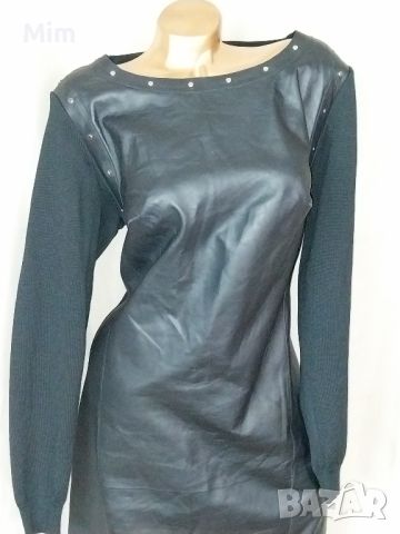 Black Dress Berlin XL/XXL   Макси черна кожена рокля , снимка 5 - Рокли - 45569433