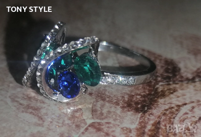 Посребрен Нов Дамски Пръстен с Чист Цирконий , снимка 5 - Пръстени - 51499594