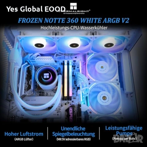 Thermalright Frozen Notte 360 White ARGB водно CPU охлаждане, снимка 2 - Други - 53416445