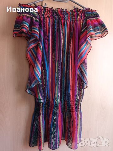 Красива лятна блуза-туника, снимка 2 - Туники - 45626106