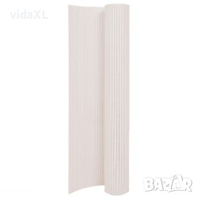 vidaXL Двустранна градинска ограда, 110x500 см, бяла(SKU:317161, снимка 1 - Огради и мрежи - 45807322