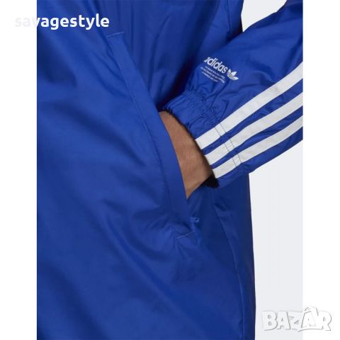 Мъжко яке ADIDAS Originals Graphic Stoked Fish Windbreaker Blue, снимка 4 - Спортни дрехи, екипи - 46668644