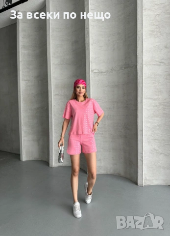 Дамски Летен Комплект Тениска И Къси Панталонки👚🩳Дамски Къс Екип Код A1298, снимка 2 - Спортни екипи - 53568621