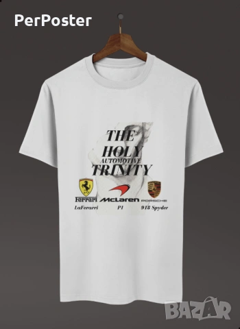 Тениска The Holy Automotive Trinity, снимка 2 - Тениски - 53732265