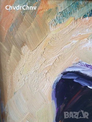 Nicol 65х55см/картина масло върху платно/женски портрет/момиче в народна носия/дървена рамка, снимка 6 - Картини - 52364358