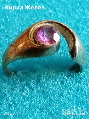 Сребърен пръстен синтетичен РУБИН майсторска ръчна изработка 54170, снимка 5 - Пръстени - 54013978