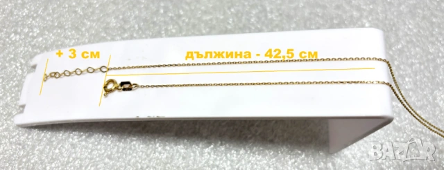 Тънко златно колие с плътно сърце-1,77 грама 14К (проба 585), снимка 8 - Колиета, медальони, синджири - 53814008