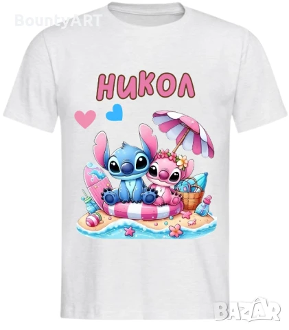 Тениски Стич и Ейнджъл, снимка 4 - Детски Блузи и туники - 50840031