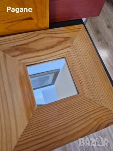 Сет от 3 декоративни огледала с масивни дървени рамки – Рустик Стил, снимка 2 - Пана - 53293966