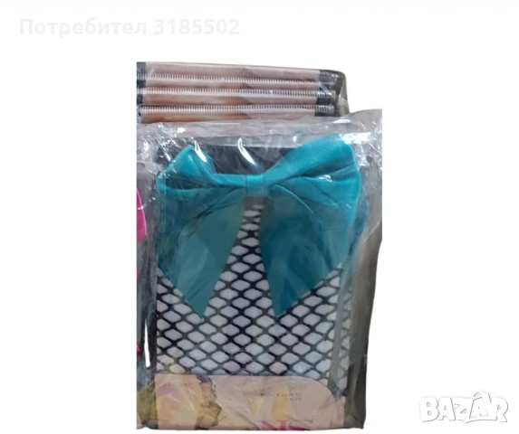 Къси чорапи от черна мрежа, с панделка, снимка 2 - Дамски чорапи - 51221035