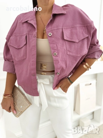 Дамско дънково яке тип риза NEST, 6цвята , снимка 8 - Якета - 53360513