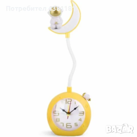 LED настолна лампа с будилник Astronaut Moon, снимка 5 - Настолни лампи - 50906990