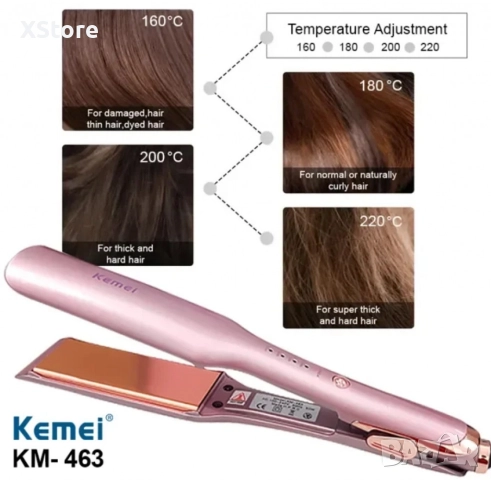 Професионална преса за изправяне на коса Kemei КМ-463, снимка 9 - Преси за коса - 52593484