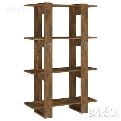 vidaXL Библиотека/разделител за стая, опушен дъб, 80x30x123,5 см（SKU:813575