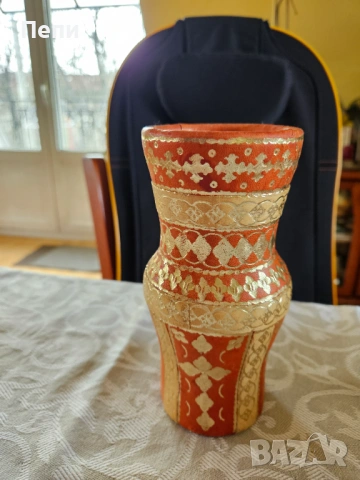 Керамична ваза, облечена в кожа, снимка 2 - Антикварни и старинни предмети - 53440682