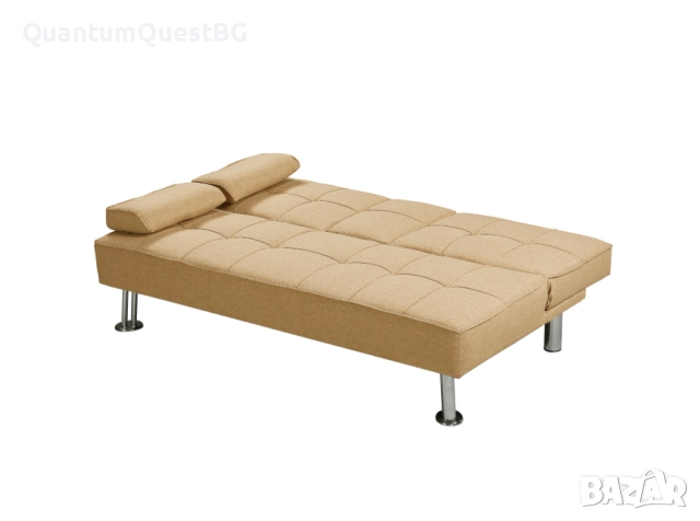 Диван VERDE светло кафяво/хром, снимка 3 - Дивани и мека мебел - 52830170